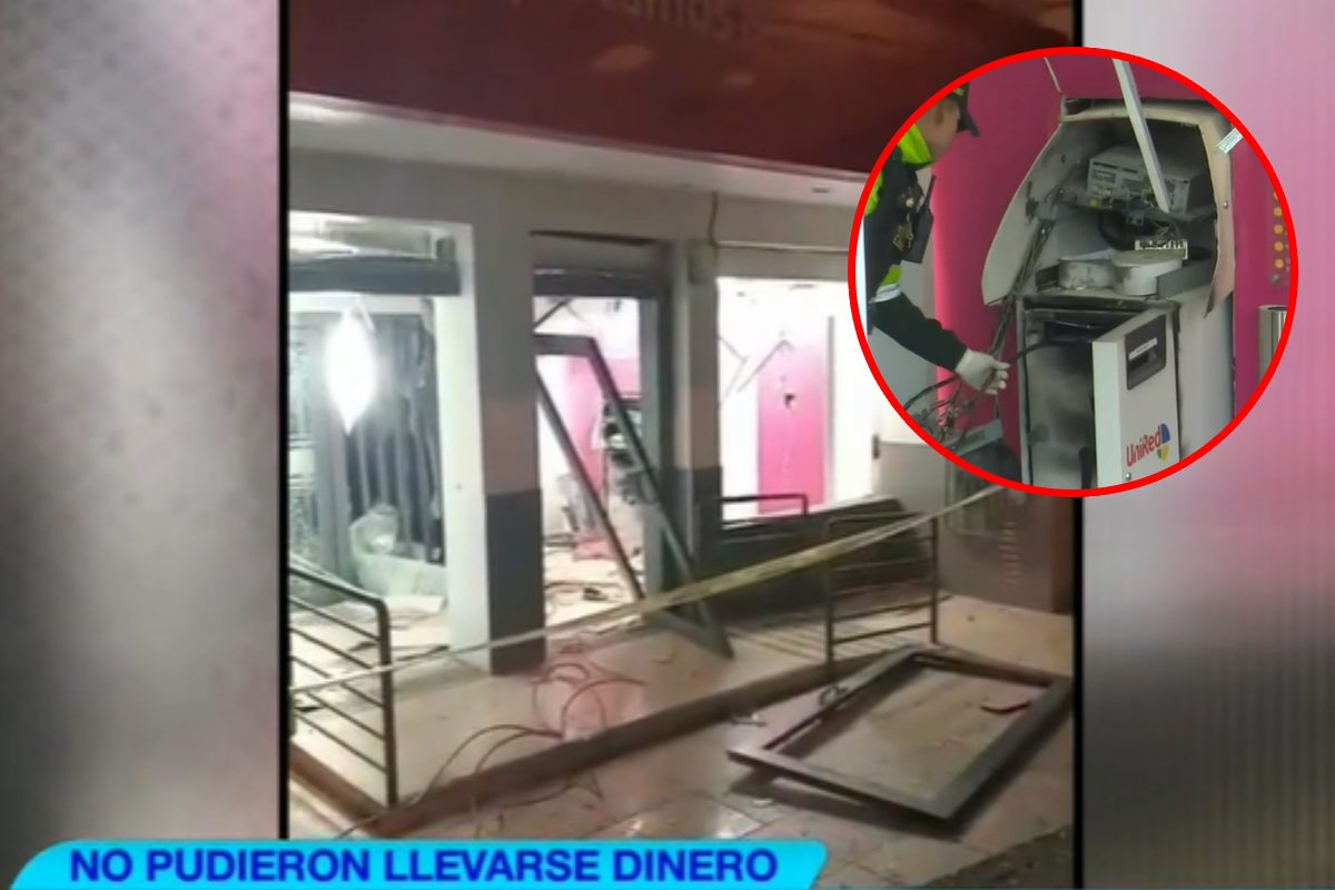 Delincuentes que volaron cajero automático de una financiera ¡No pudieron llevarse ni un solo sol!