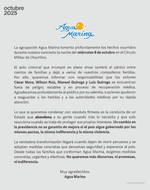 Agua Marina explota contra el gobierno tras atentado: “Un cambio en la presidencia no es garantía” 4 image 42