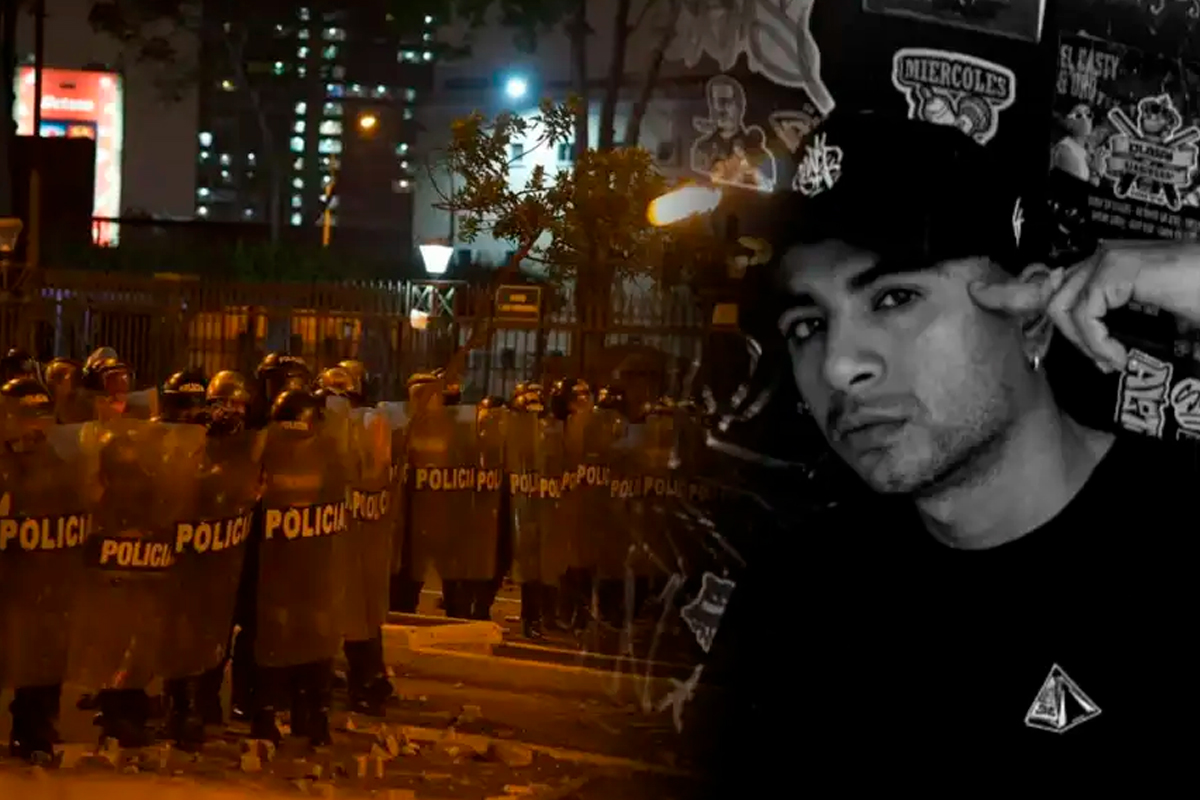 Jóvenes realizan pintas en contra de la policía tras la muerte de Eduardo Ruiz Sanz en la marcha