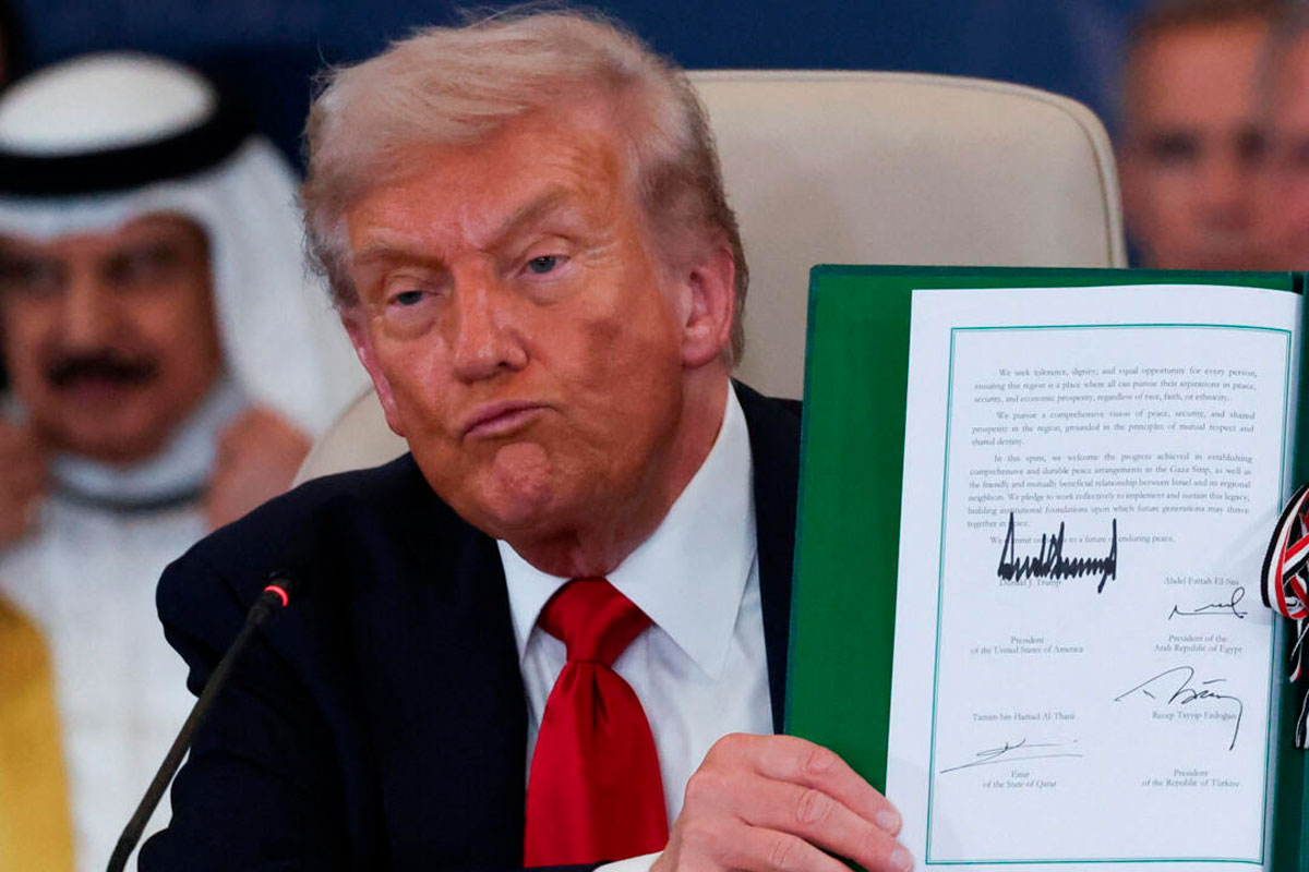Donald Trump encabezó firma de acuerdo de paz que pone fin a la guerra en Gaza