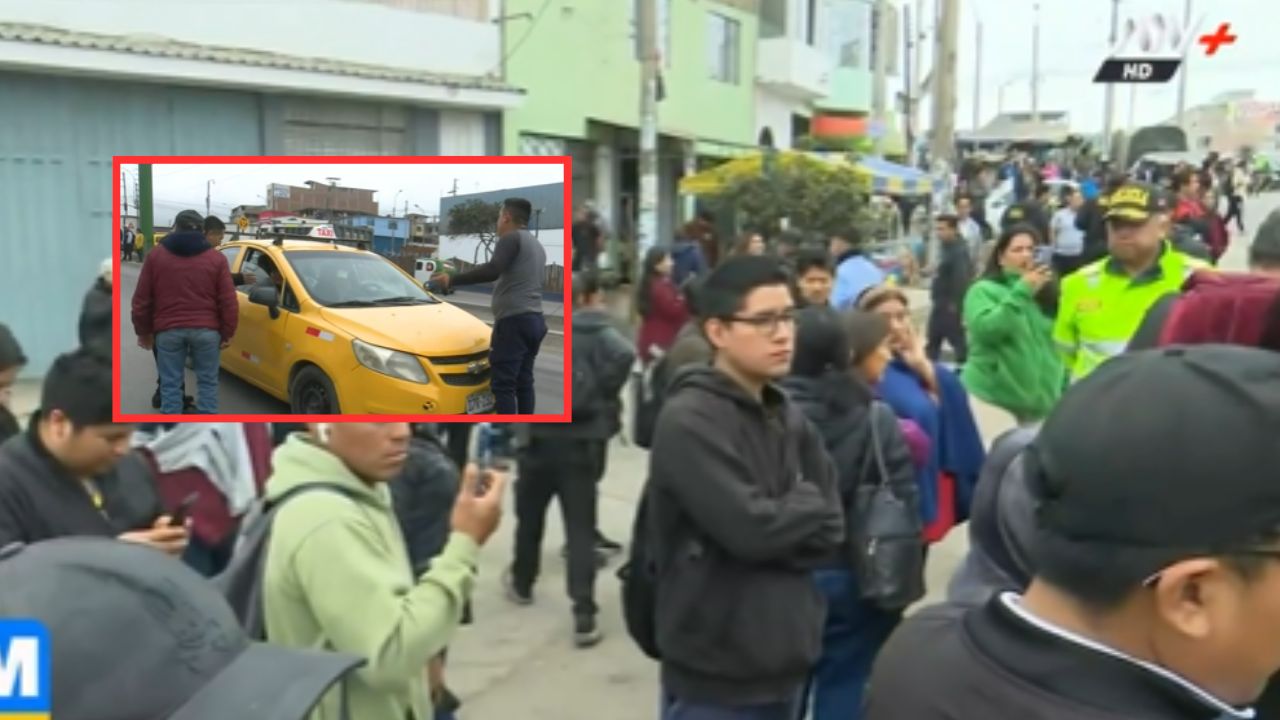 VES: Transportistas bloquearon óvalo de Chepén por muerte de compañero y usuarios quedan varados en paraderos
