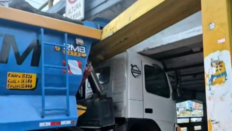 Camión de carga pesada impacta contra un puente en la avenida Brasil 