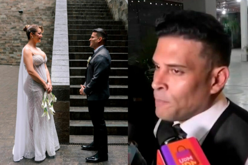 Karla Tarazona y Christian Domínguez felices tras su boda civil