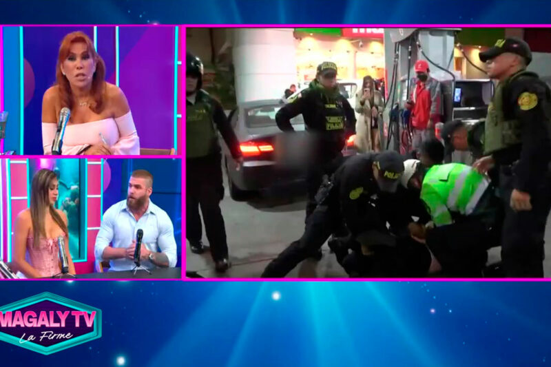 Greg Michel reducido por la policía de la comisaría PNP San Borja