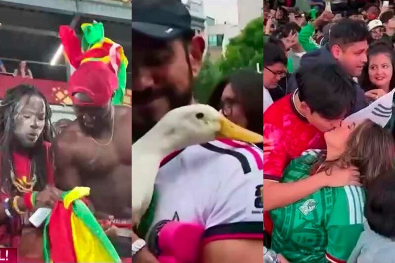 Pato con jersey de la selección mexicana y zapatillas en una conferencia de prensa oficial