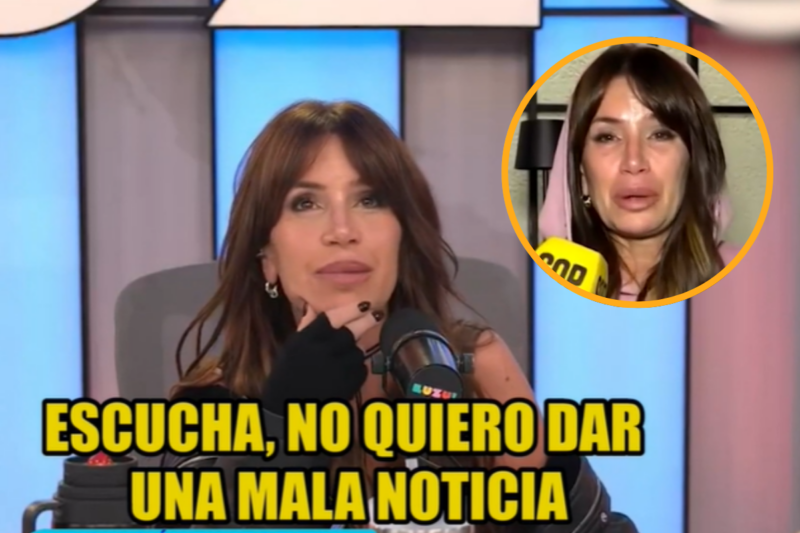 Florencia Peña durante transmisión en vivo donde anunció falsa noticia sobre el padre de Lionel Messi.