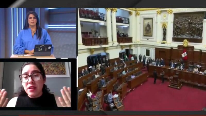 Gabriela Navarro durante entrevista sobre el rol de Juntos por el Perú como oposición en el nuevo Congreso