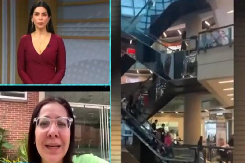 Aura Matheus durante entrevista sobre damnificados por réplicas del terremoto en Venezuela.