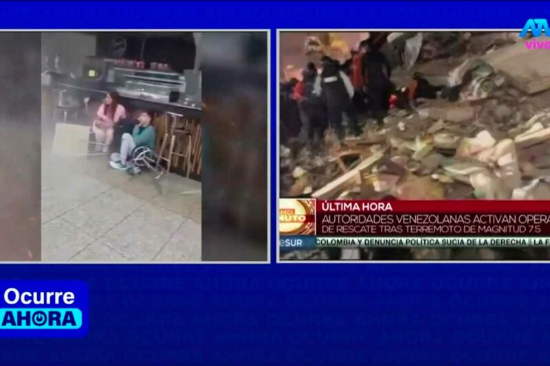 Equipos de rescate en el edificio Obelisco de Altamira, Caracas, tras el terremoto que afectó a Venezuela.