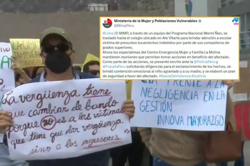 MIMP se pronuncia por caso de niño víctima de presuntos tocamientos en colegio de Ate