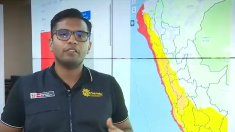 Mapa del Senamhi con alerta roja por altas temperaturas en la costa norte para el 30 y 31 de julio