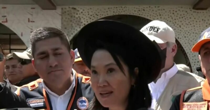 Keiko Fujimori en Junín, supervisando la atención a los damnificados del sismo en el anexo de Pumpuña.