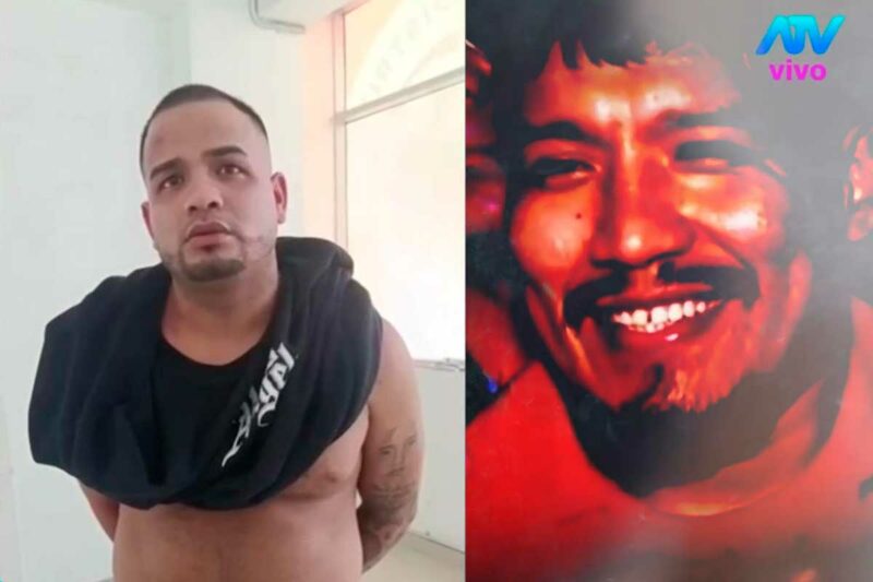 Jorge Quiñones "Chucho" durante su captura en Comas por presunto cobro de cupos a transportistas