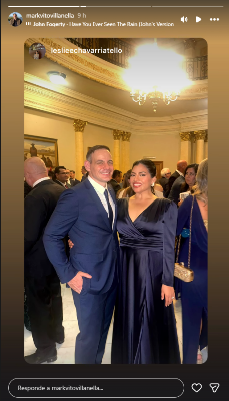 Mark Vito y Leslie Echevarría en cena de gala de Keiko Fujimori.