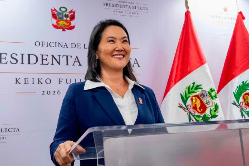 Keiko Fujimori durante su primer Mensaje a la Nación como presidenta del Perú