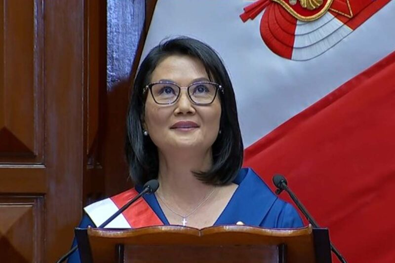 Keiko Fujimori durante su primer Mensaje a la Nación como presidenta del Perú