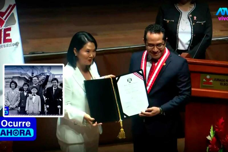 Keiko Fujimori durante su proclamación como presidenta electa del Perú