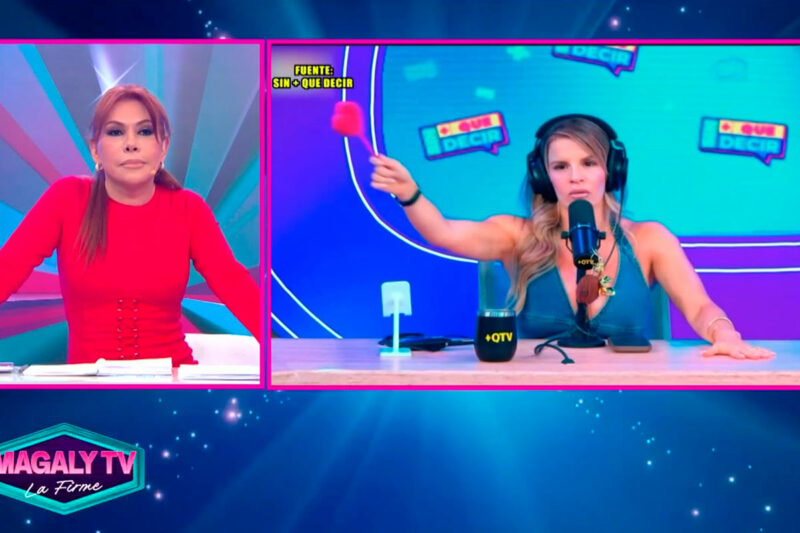 Magaly Medina habla en su set televisivo mientras responde a Alejandra Baigorria