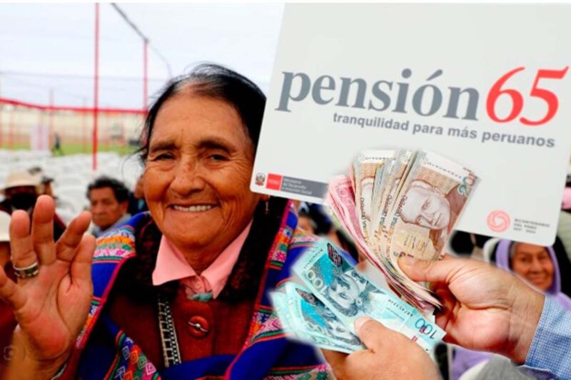 Adultos mayores beneficiarios de Pensión 65 durante anuncio de Keiko Fujimori