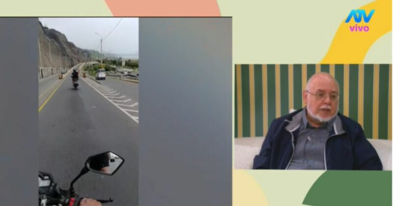 Experto Federico Batifora en el set del programa mostrando estadísticas de accidentes en motocicleta