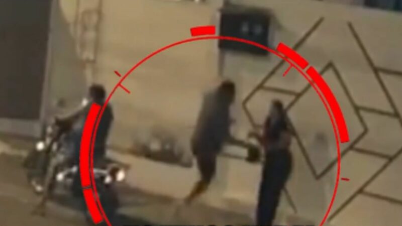 Ladrón con una sola pierna forcejea con una mujer durante un asalto en Guayaquil captado en video.