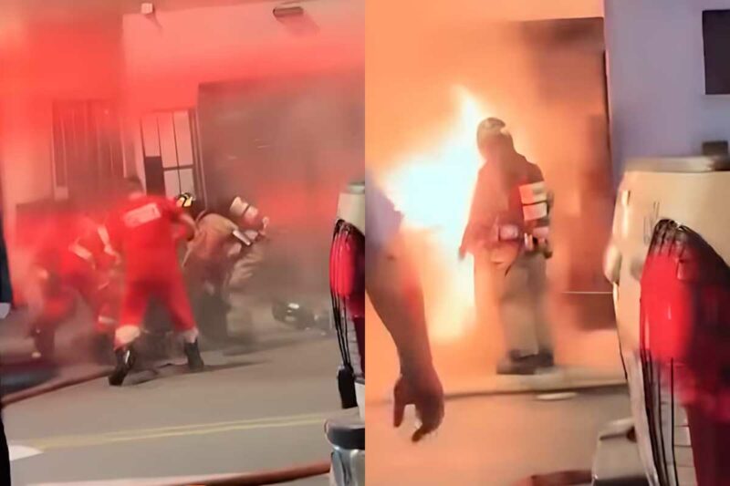 Bombero resulta herido tras explosión en incendio de local en Barrios Altos