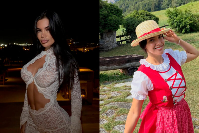 Rosángela Espinoza y Samantha Batallanos durante sus viajes por Europa compartidos en redes.