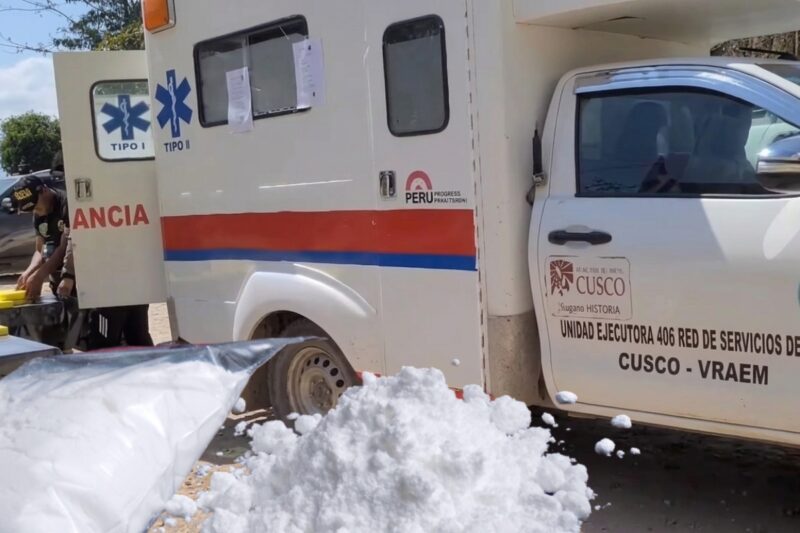 VRAEM: Hallan droga dentro de una ambulancia que iba a trasladar a un menor herido