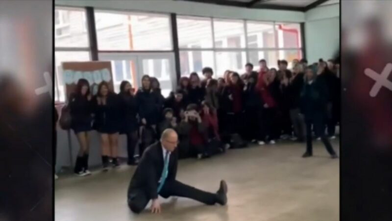 Inspector de colegio en Chile compite en batalla de farmear aura y sorprende a estudiantes con sus movimientos.