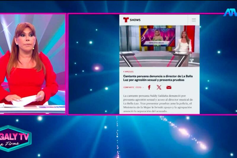 Captura de Naldy Saldaña mientras medios internacionales informan sobre su denuncia pública.