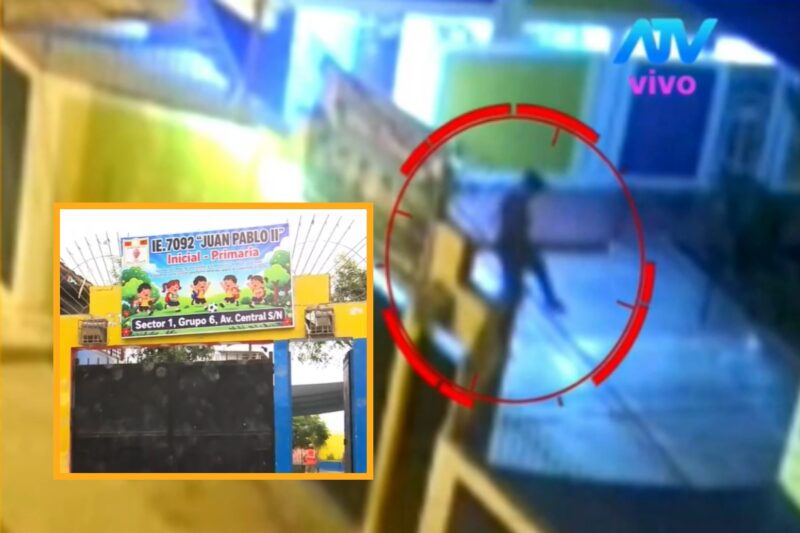 Hombre roba en colegio inundado de Villa El Salvador y se lleva equipos tecnológicos donados por el Estado.